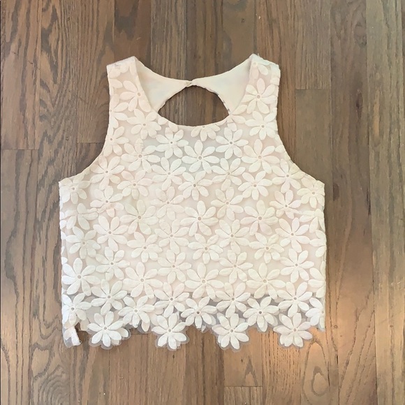 Mind Code Tops - Daisy Cutout Back Crop Top